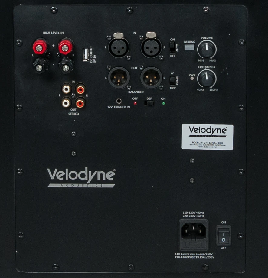 Velodyne Acoustics VI Q 10 Anschluesse